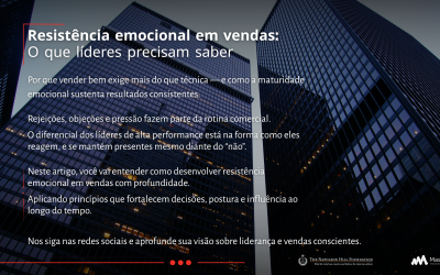 Resistência emocional em vendas: o que líderes precisam saber